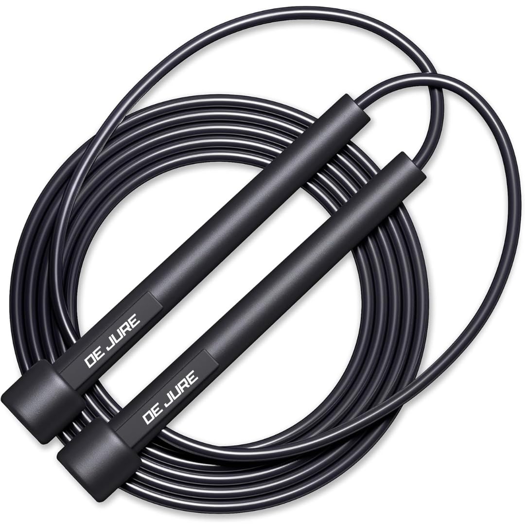 ABB INITIO GYM (A De Jure Fitness Brand) Lightweight Jump Rope for Fitness and Exercise - Adjustable Jump Ropes with Plastic Handles - Tangle-Free Skipping Rope for Crossfit, Gym