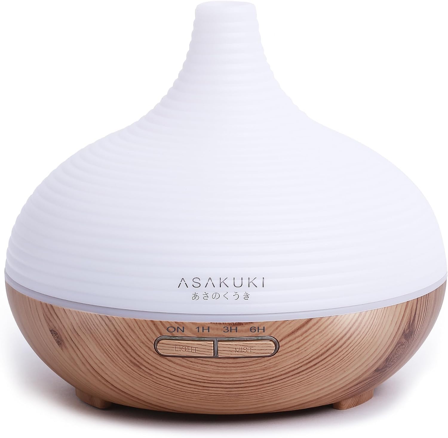 ASAKUKI 300ml Essential Oil Diffuser, Premium 5 In 1 Ultrasonic Aromatherapy Scented Oil Diffuser Vaporizer Humidifier, Timer and Auto-Off, 7 LED Light Colors-Yellow