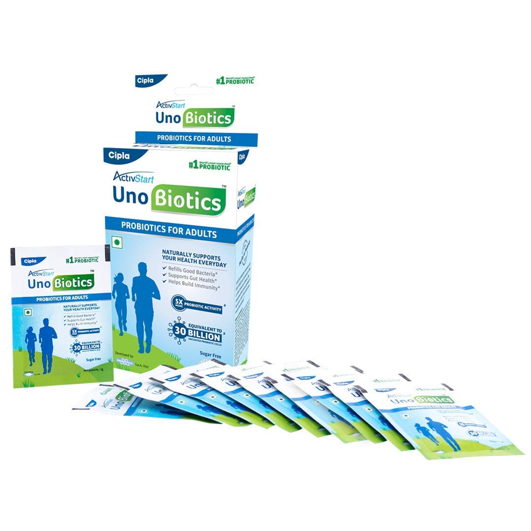 Cipla Activstart Unobiotics With Probiotic Activity | Helps Build Immunity | Probiotics for Adults - 10 Sachets