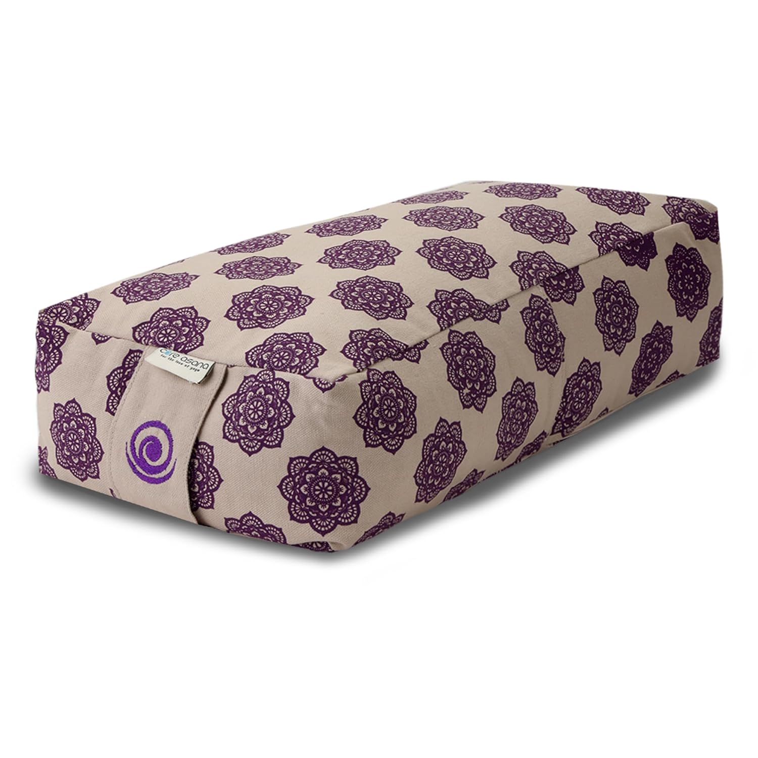 Core Asana Yoga Bolster Pillow Buckwheat Hull Fill Meditation Cushion - Bolsters Cushions for Sitting on Floor, Meditation - Multipurpose (Mini Rectangular Bolster- Violet Mandala)