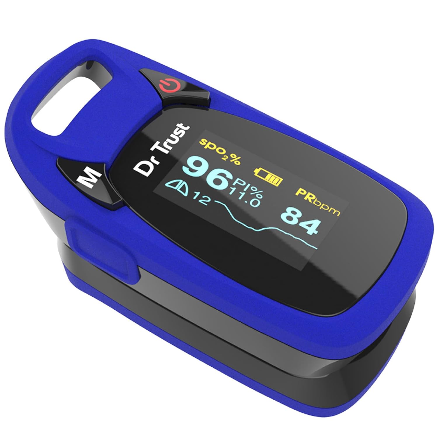 Dr Trust Professional Series Finger Tip Pulse Oximeter With Audio Visual Alarm and Respiratory Rate(Blue)-202