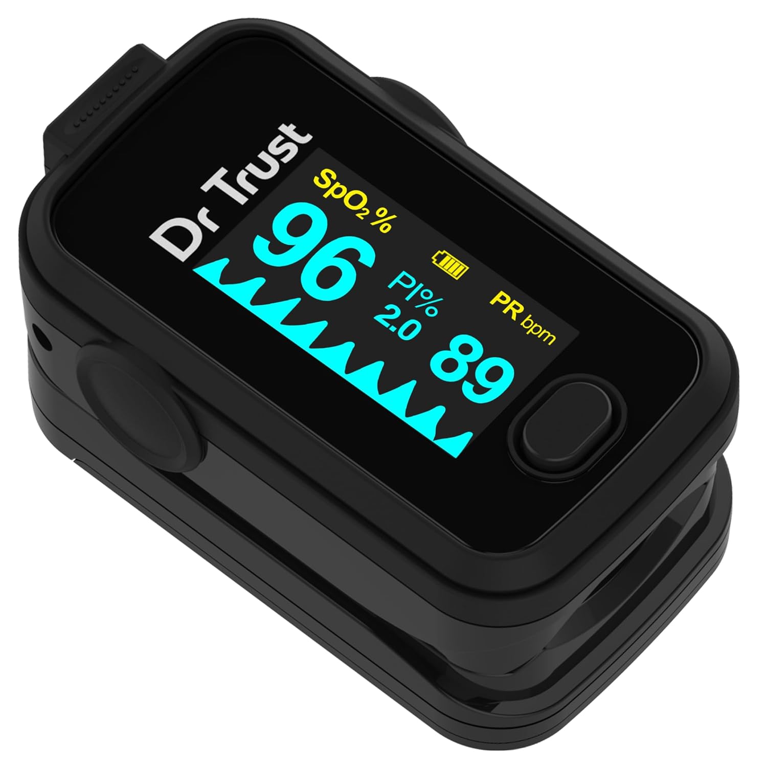 Dr Trust Signature Series Finger Tip Pulse Oximeter With Audio Visual Alarm (Midnight Black)