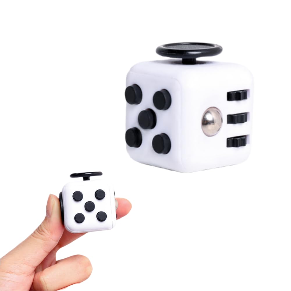 Fidget Cube,Fidget Toy Cube,Magic Cube Stress and Anxiety Relief Toys, Fidgets Toy Cube Relaxing Hand-Held for Adults, Killing Time Cool Fidget Block (White)