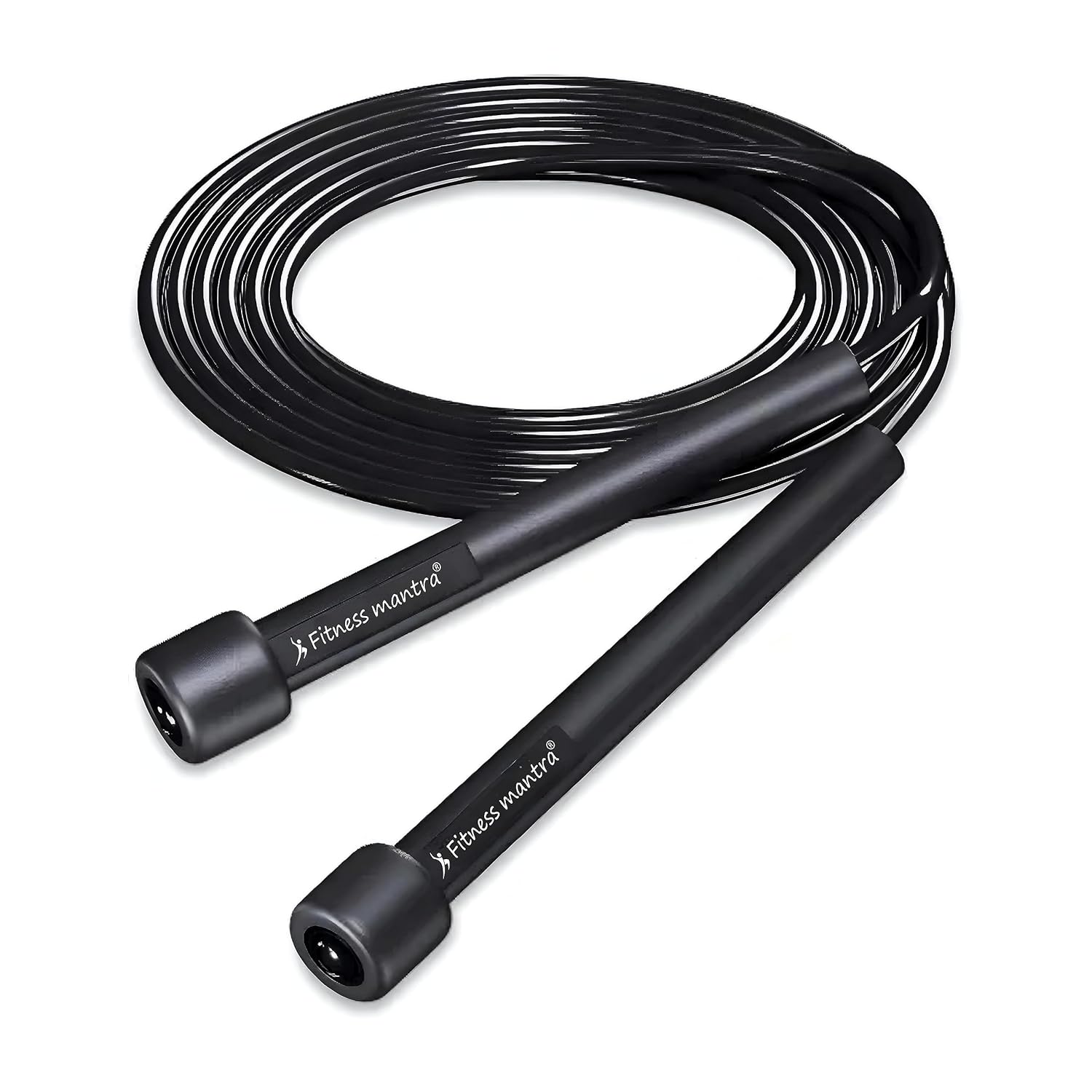 Fitness Mantra® Adjustable Length Skipping Rope/Jumping Rope for Men and Women (Color- Black, Qty- 1 Pcs.)