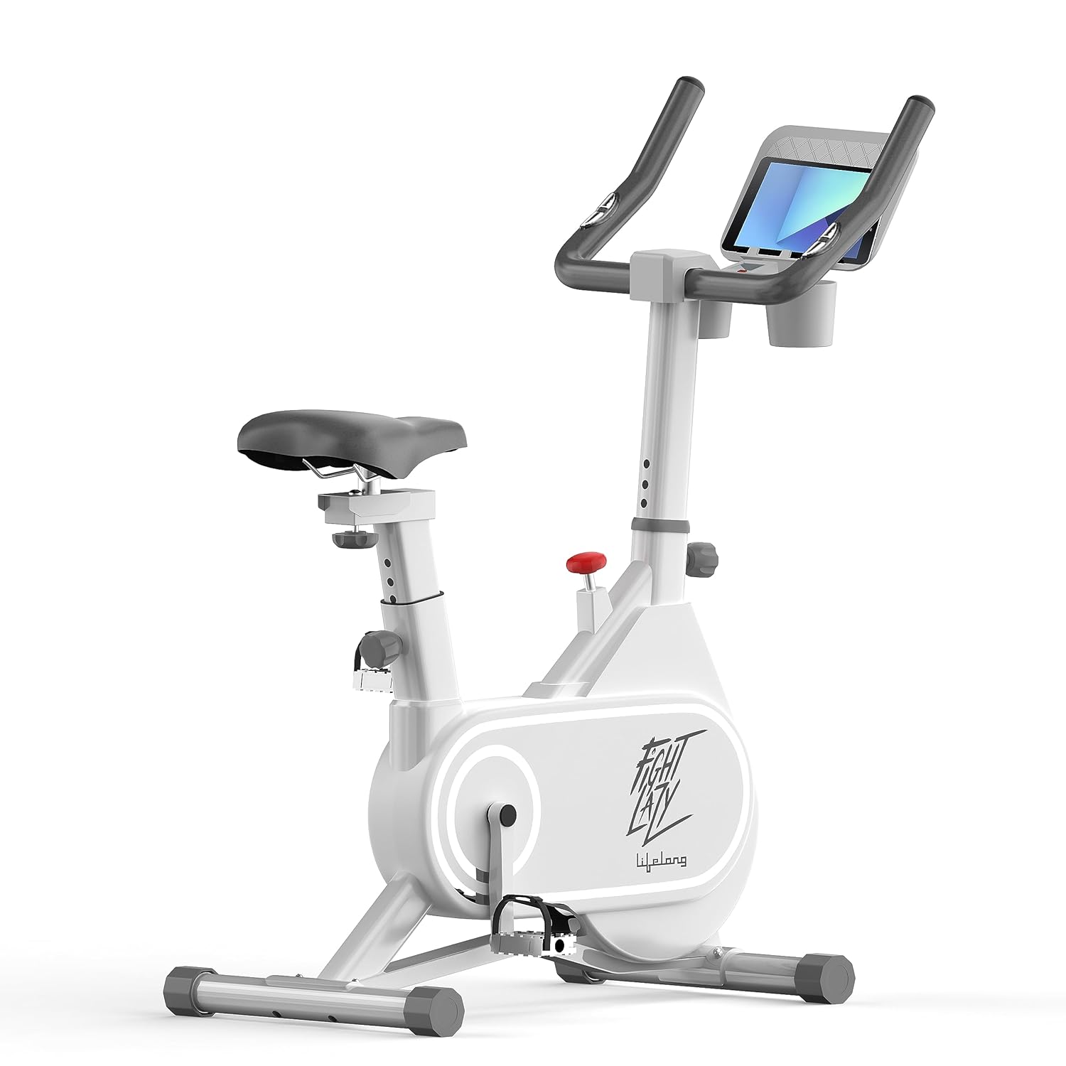 Lifelong Fit Pro Spin Fitness Bike with 6Kg Flywheel, Adjustable Resistance & Heart Rate Sensor for Fitness at Home Workouts|Max Weight Capacity: 100 kg (LLSBB49, White)