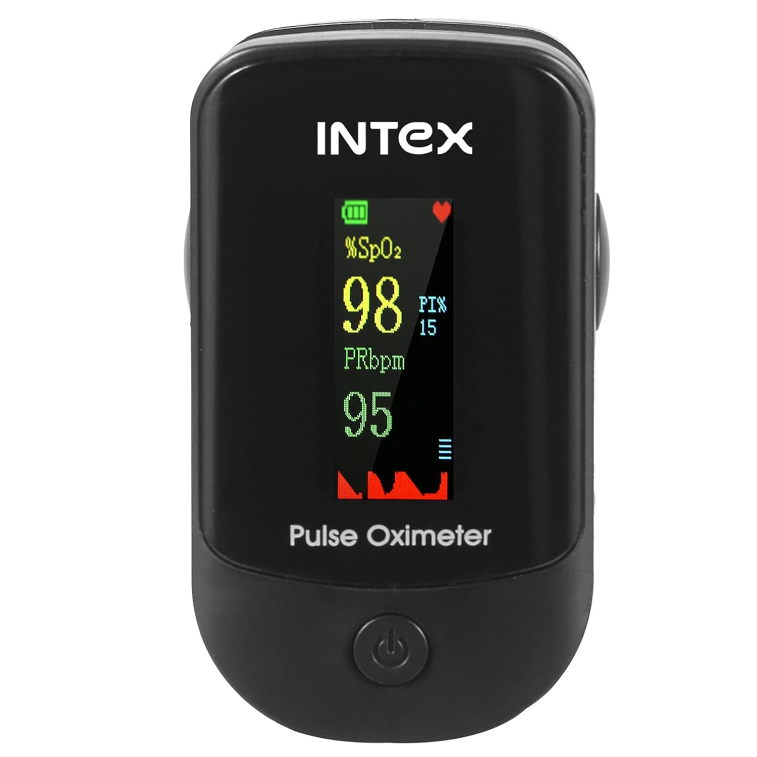 MCP Intex IT-OX02 Pulse Oximeter with Oxygen Saturation Monitor, Heart Rate and SpO2 Levels Oxygen Meter with LED Display Pulse Oximeter (Black)