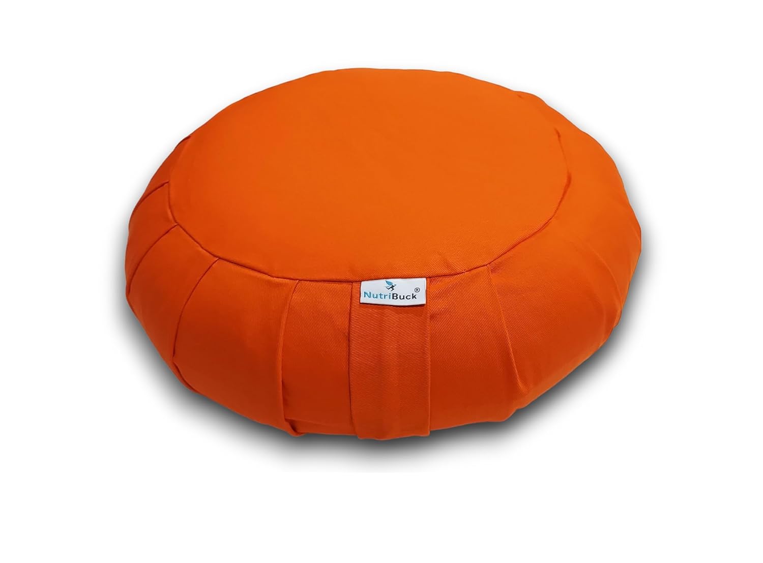 NutriBuck® Buckwheat ZAFU Meditation Cushion Filled with Buckwheat Hulls, Elevate Comfort, Posture, and Mindfulness in Your Meditation Practice with Premium Quality Craftsmanship (Orange)