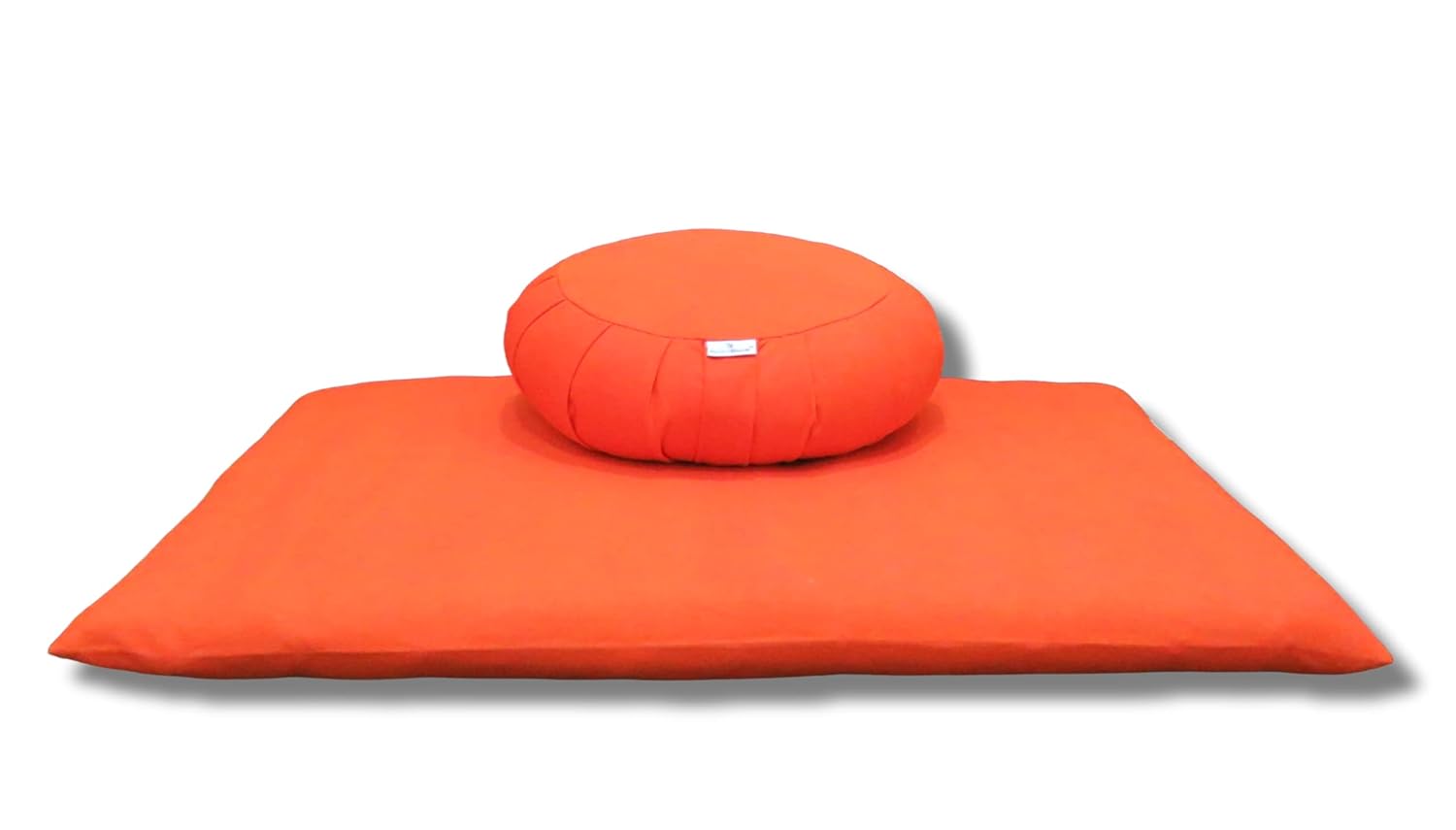 NutriBuck® ZAFU & Zabuton Meditation Yoga Mat Cushion Combo Filled with Buckwheat Hulls (Orange)