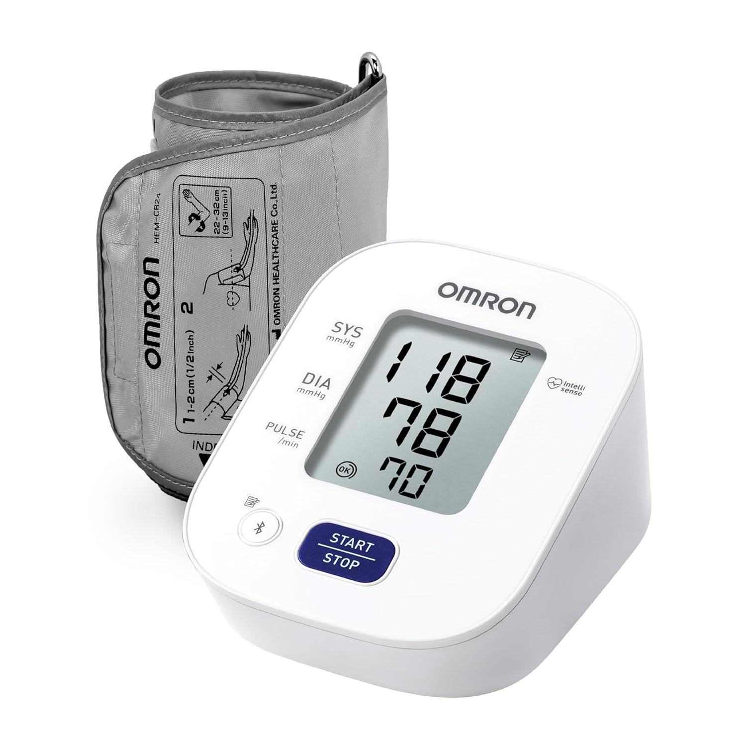 Omron HEM 7140T1 Bluetooth Blood Pressure Monitor Recommended Brand by Doctors, with Japanese Technology, Cuff Wrapping Guide, Hypertension Indicator & Intellisense Technology for Accuracy Measurement