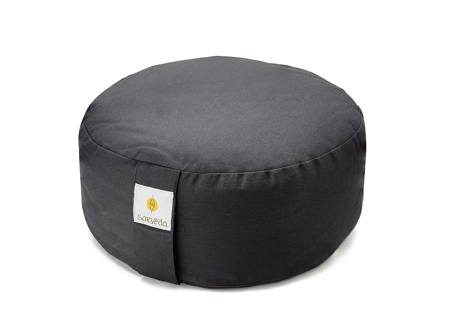 Sarveda Hi-Zafu Meditation Cushion filled with Buckwheat Hulls (Dark Grey)