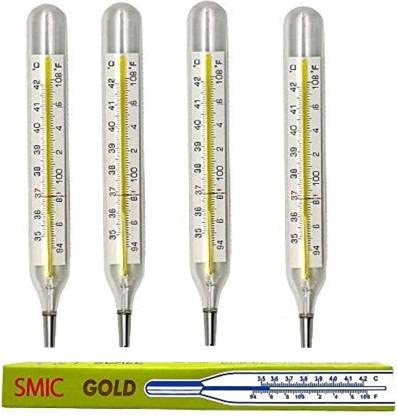 Dr. Care Oval Thermometer for Professional and personal use SMIC Gold Thermometer pack of 4