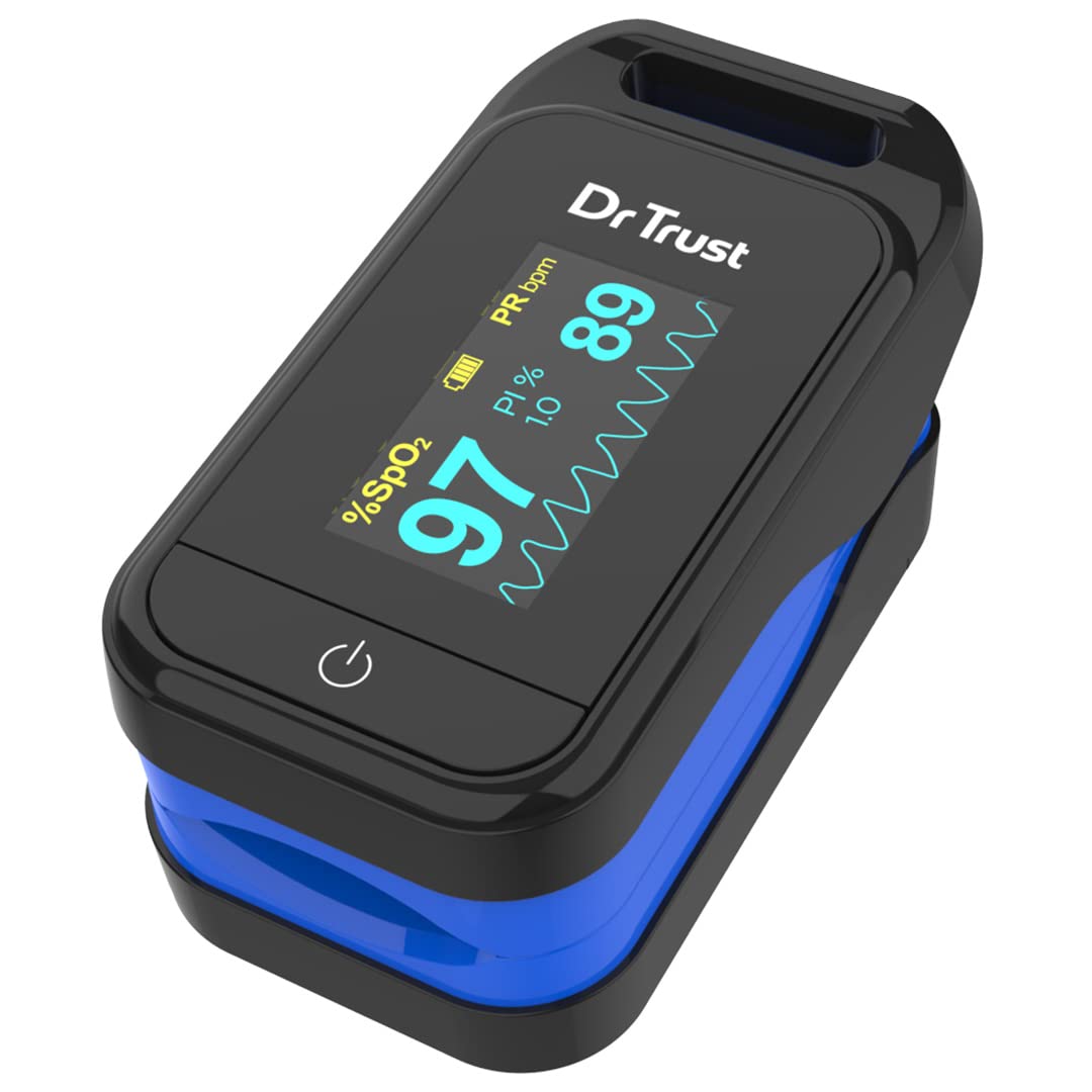 Dr Trust USA Fingertip Blood Oxygen Saturation Monitor -218, SPO2, PI & Heart Rate Pulse Oximeter with OLED Display For Pulse Oximetery