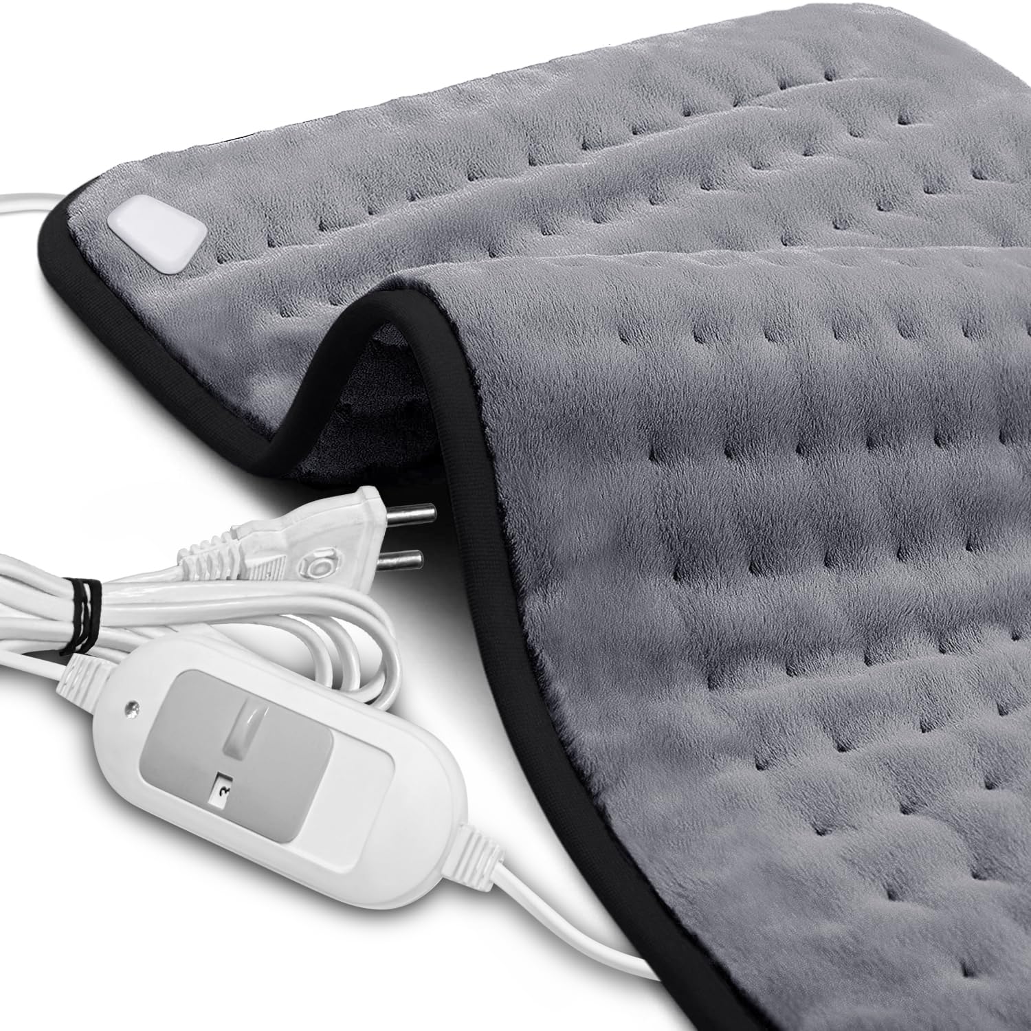 ELOVE Electric Heating Pad for Pain Relief [2.65 Meter Power Cord] Orthopaedic Heating Belt for Muscle ,Shoulder, Neck, Back Pain Relief & Period Cramps with Auto Heat Control Technology Heat belt - Grey