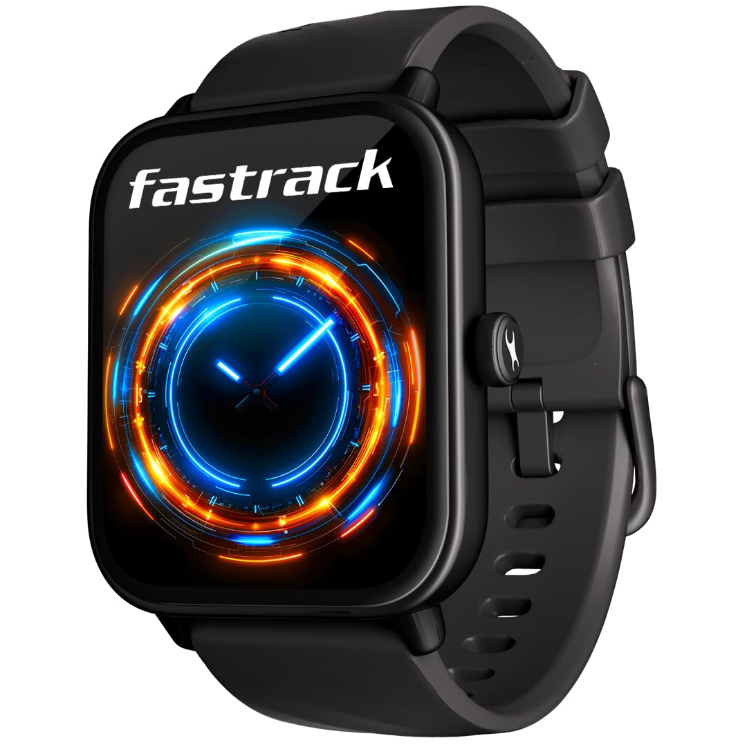 Fastrack Limitless Glide Smart Watch, Advanced UltraVU HD Display, SingleSync BT Calling, Advance Chipset, 85+ Sports Modes & Smartwatch Faces, AI Voice Assistant, 24 * 7 Health Suite, IP67 (Black)