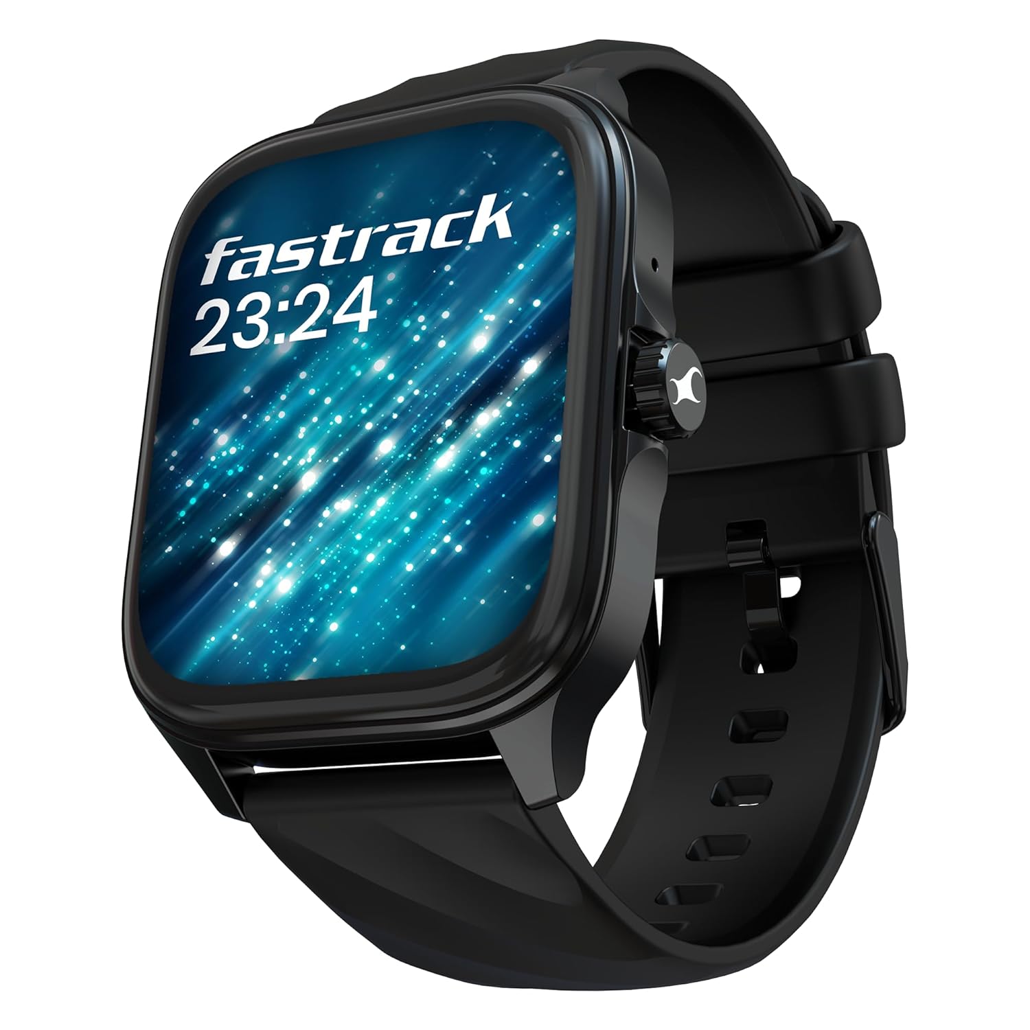 Fastrack New Astor FS1 PRO Smart Watch, Large Super AMOLED Display (1.97") AOD, AI Voice Assistance, Functional Crown, SingleSync BT Calling, 100+ Sports Modes & Smartwatch Faces, IP68 (Black)