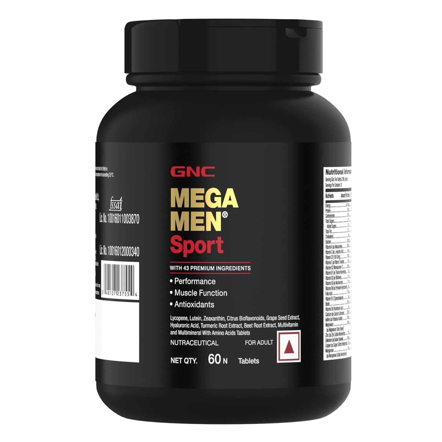 GNC Mega Men Sport Multivitamin for Men|43 Premium Ingredients|Boosts Muscle Performance|Antioxidant Rich|Supports Prostate Health|Protects Heart & Vision|1 count, 60 capsules