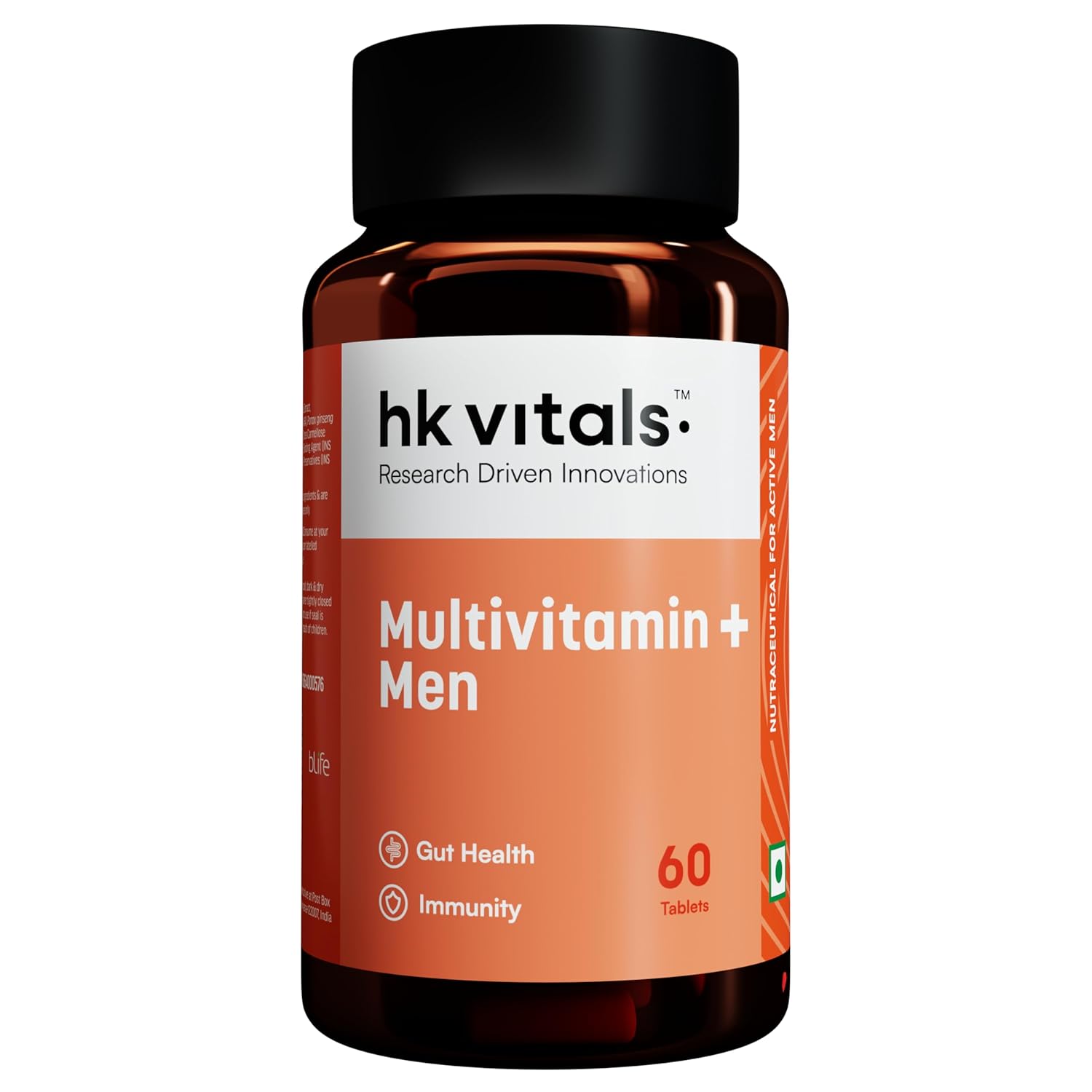 HealthKart hk vitals Multivitamin Plus Men (60 Tablets) | Daily Multivitamin for Men | For Energy, Stamina, Immunity, Gut, Heart, Bone & Muscle Health