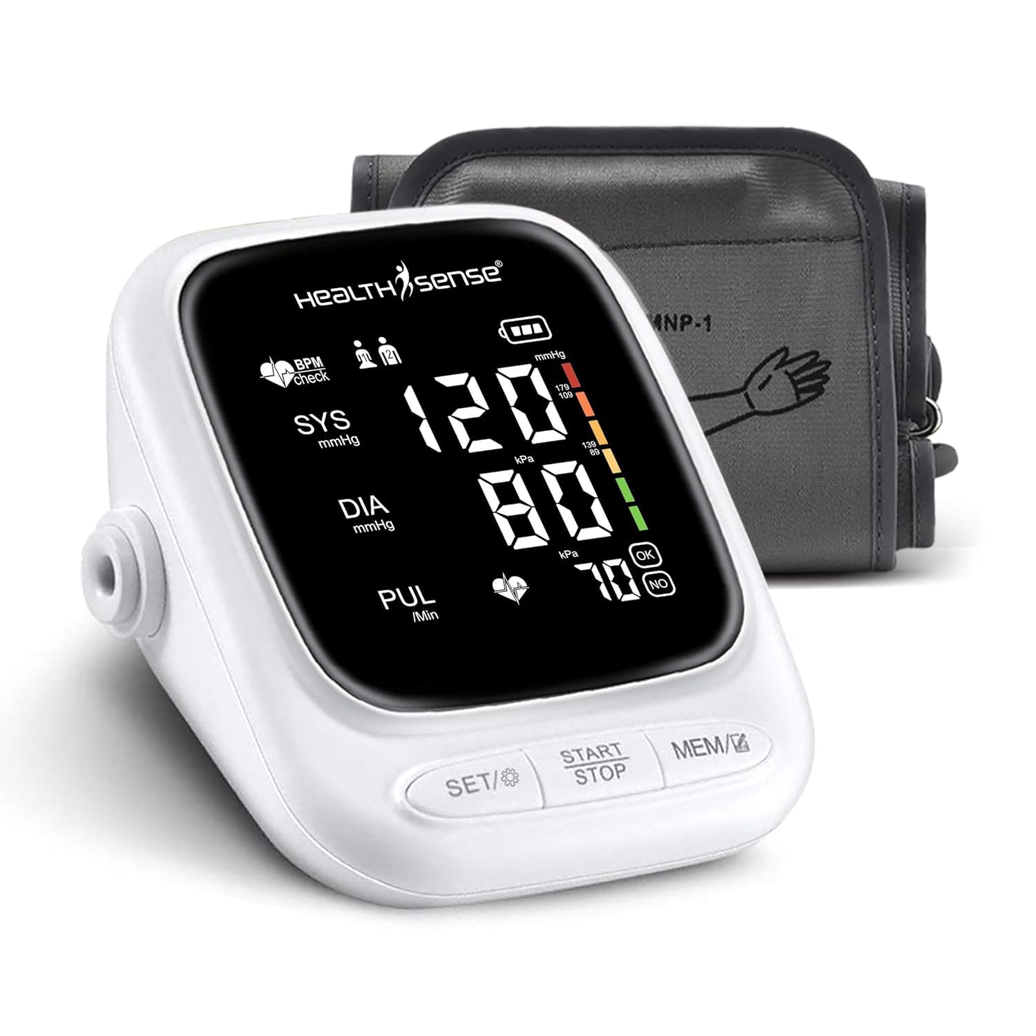 HealthSense Heart-Mate BP_144 Upper Arm Automatic Digital Talking Blood Pressure Monitor | Heart Rate Machine & Pulse Checking meter | Accurate Home Monitoring with 1 Year Warranty, Batteries Included