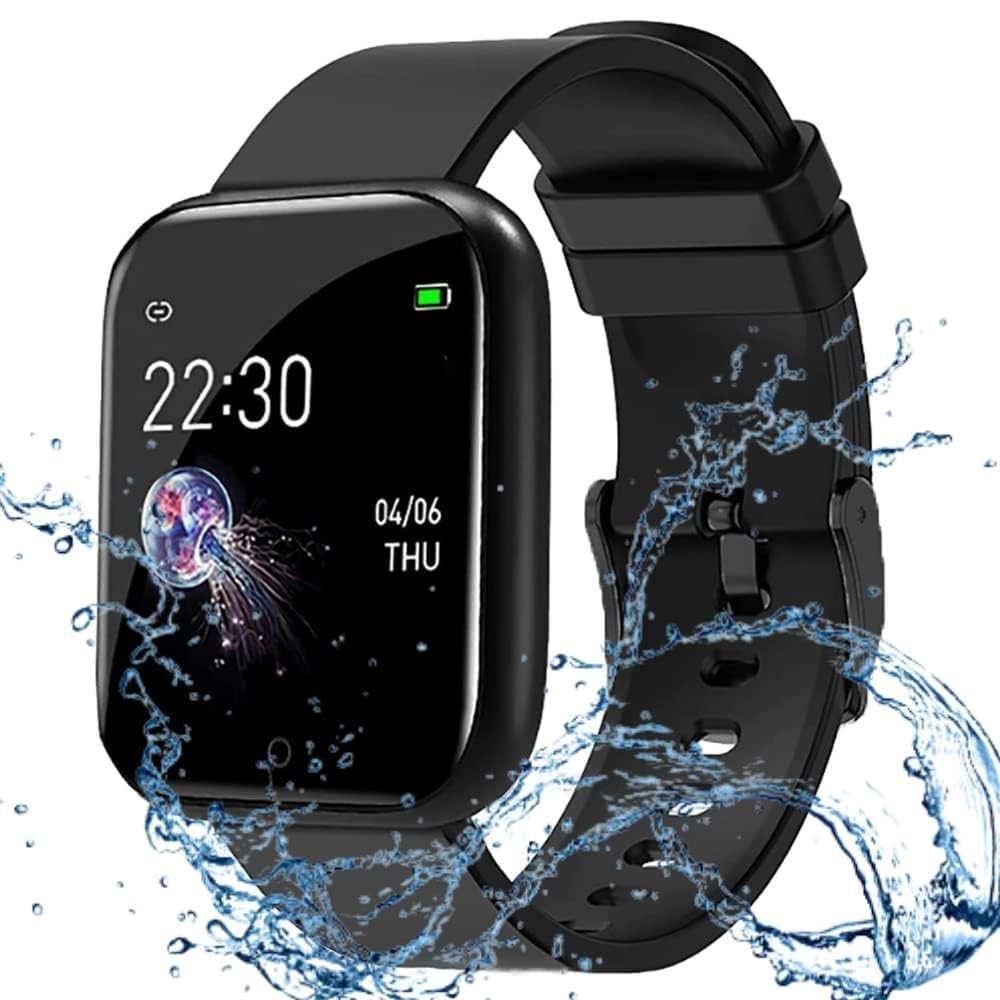 MARVIK Smart Watch for Kids, Men, Boys, Girls, and Women, D20 Plus 2025, Latest for Android and iOS Phones, IP68 Waterproof with Daily Activity Tracker, Heart Rate Sensor, Sleep Monitor Watch - Black