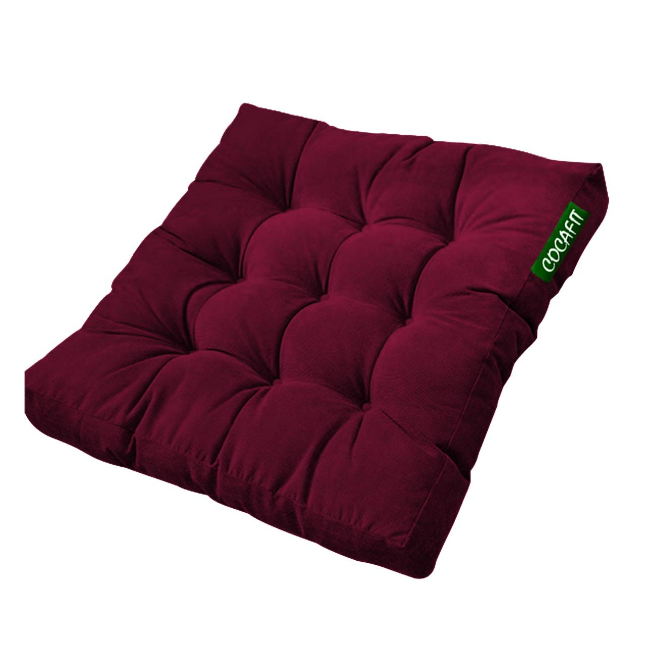 Next GO Yoga Meditation Pooja Living Room Balcony Swing Pad Jhula Velvet Floor Cushion Pillow (64 x 64 cm) (Indian Maroon, 24''inch x 24''inch Square)