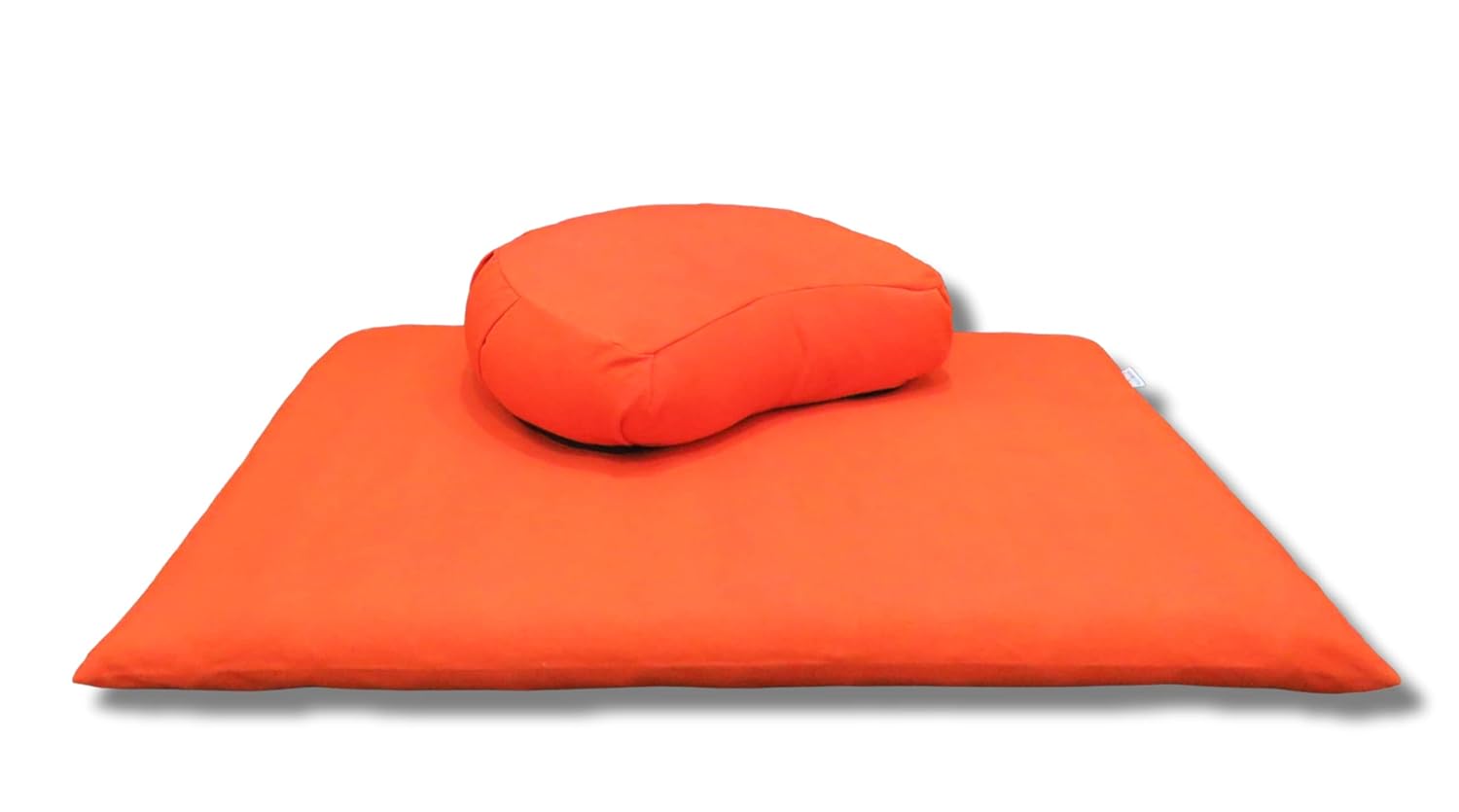 NutriBuck® ZAFU & Zabuton Meditation Yoga Cushion Combo Filled with Buckwheat Hulls (Crescent Zafu and Zabuton (Orange))