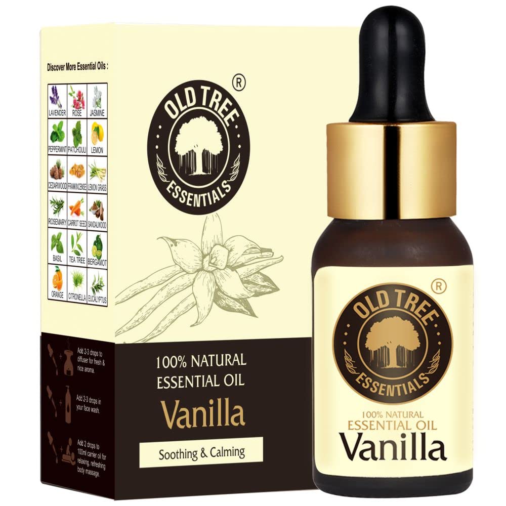 Old Tree Vanilla Essential Oil for Home Fragrance (30ml) - Essential Oil for Skin, Face, Hair, Diffuser, Candle Making - Pure Vanilla Scent Oil with Dropper for Aromatherapy & Relaxation