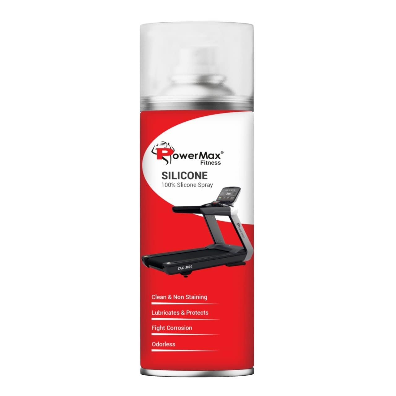 PowerMax Fitness Silicone Oil Lubricant Spray for Treadmill (500ml), Use For Equipment Applications Extra Long Control Flow Applicator Easy To Use On All Treadmills