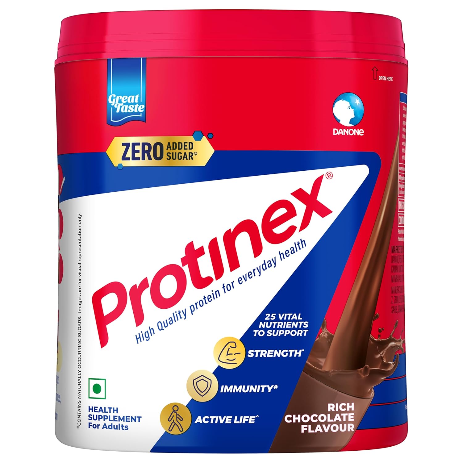 Protinex Health Supplement And Nutritional Protein Mix For Adults-(Rich Chocolate Flavor, 400 Gms, Jar) with 25 Vital Nutrients to Support Strength, Immunity & Active Life