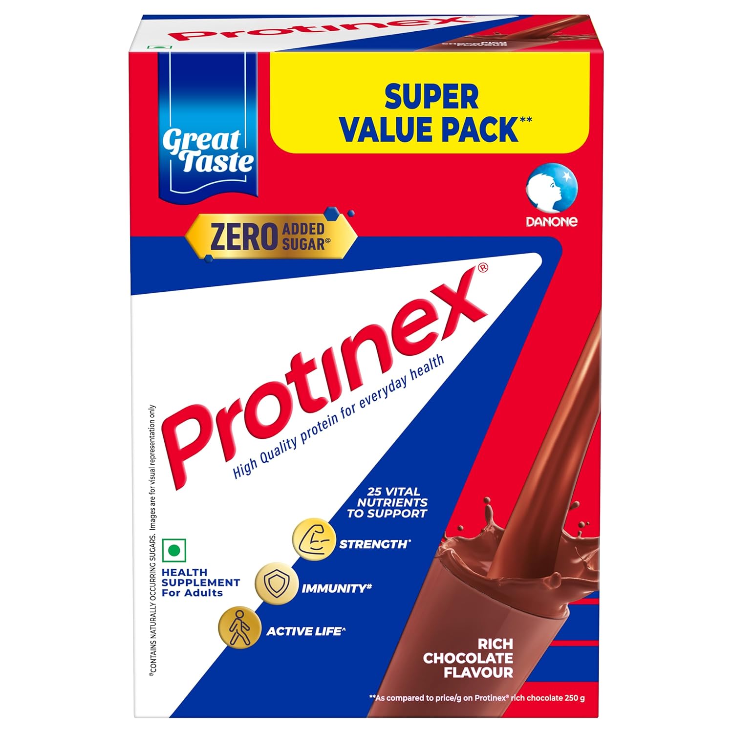 Protinex Health Supplement And Nutritional Protein Mix For Adults - (Rich Chocolate Flavor, 1 Kg, BIB) with 25 Vital Nutrients to Support Strength, Immunity & Active Life