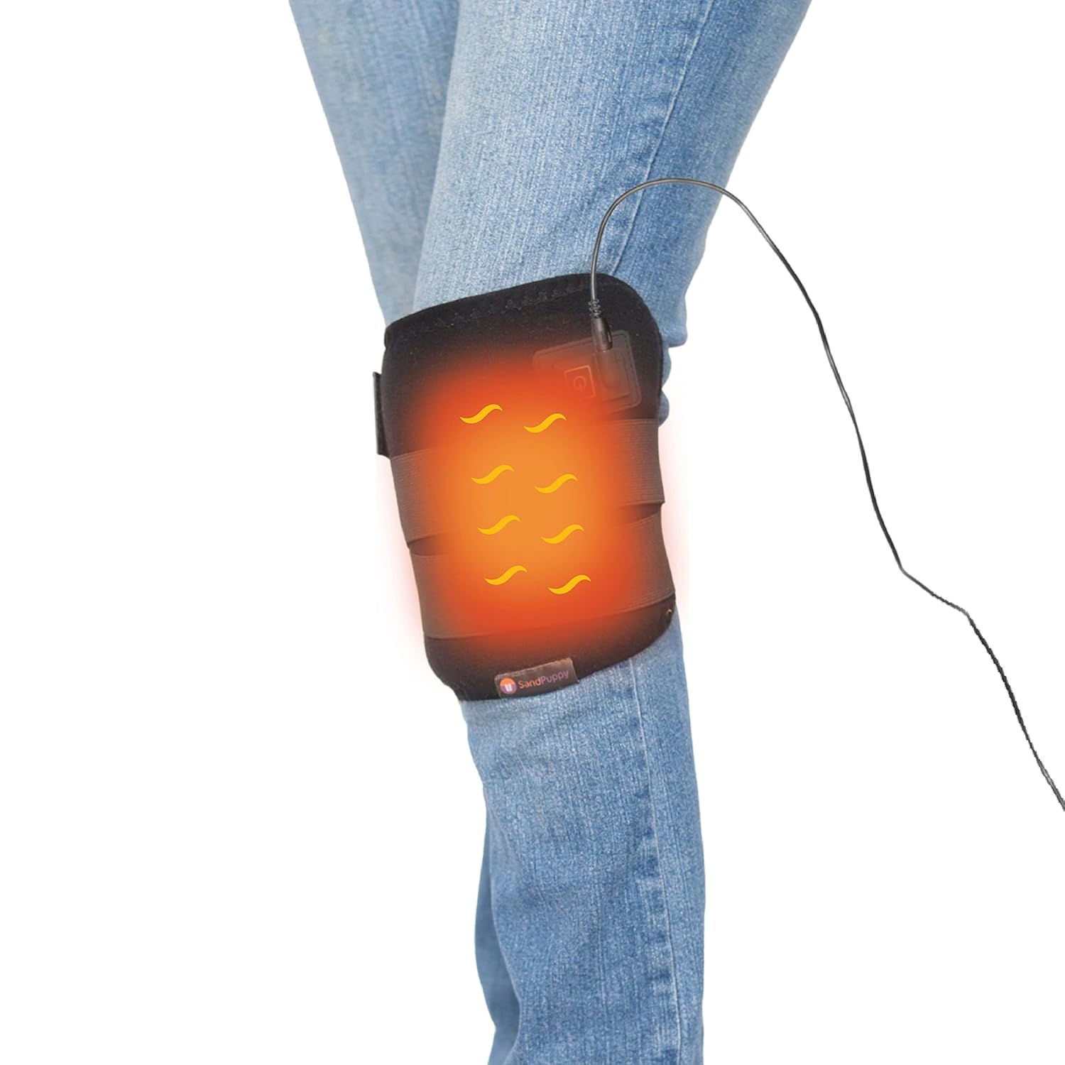 SandPuppy Kneestrap - Multipurpose Heating Pad For Knee Pain,Elbow Pain and Ankle Pain Relief | Safe to use 12V Power| Strappable Heating Pad For All Joint Pains -Knee ,Elbow and Ankle Pain relief | 3 Levels Adjustable Temperature Control | Inbuilt Thermostat for over heat cut off.