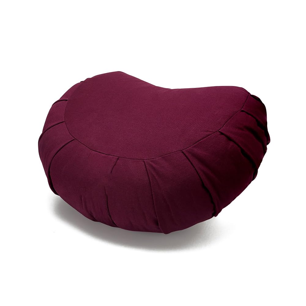 Sarveda Zen Shaped Crescent Zafu Meditation Cushion | Rouge Pink