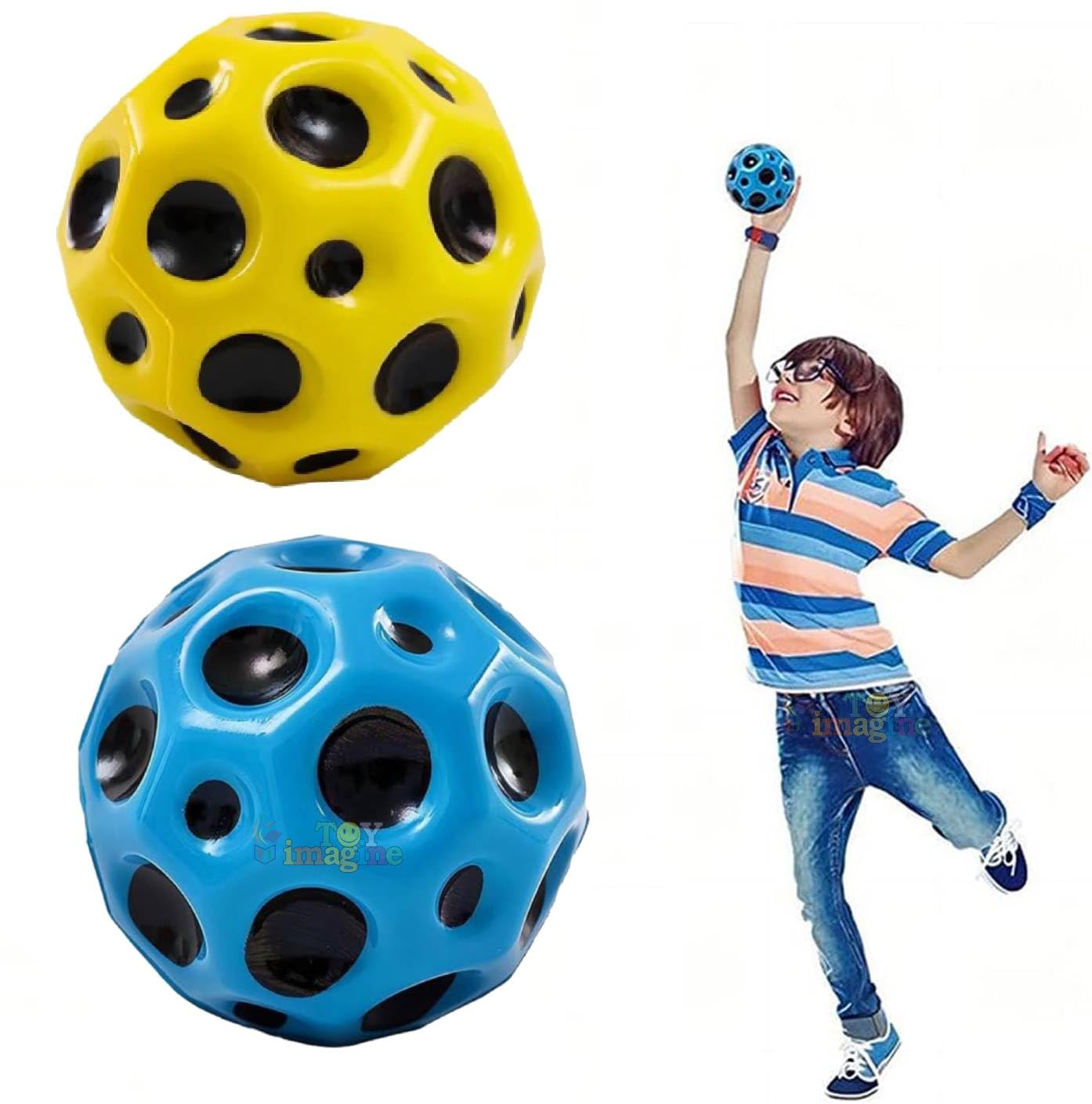 Toy Imagine� Moon Ball Pack of 2 HighBounce Outdoor Fun for All Ages | Durable, Lunar SurfaceInspired Balls for Active Play and Stress Relief (Asorted)