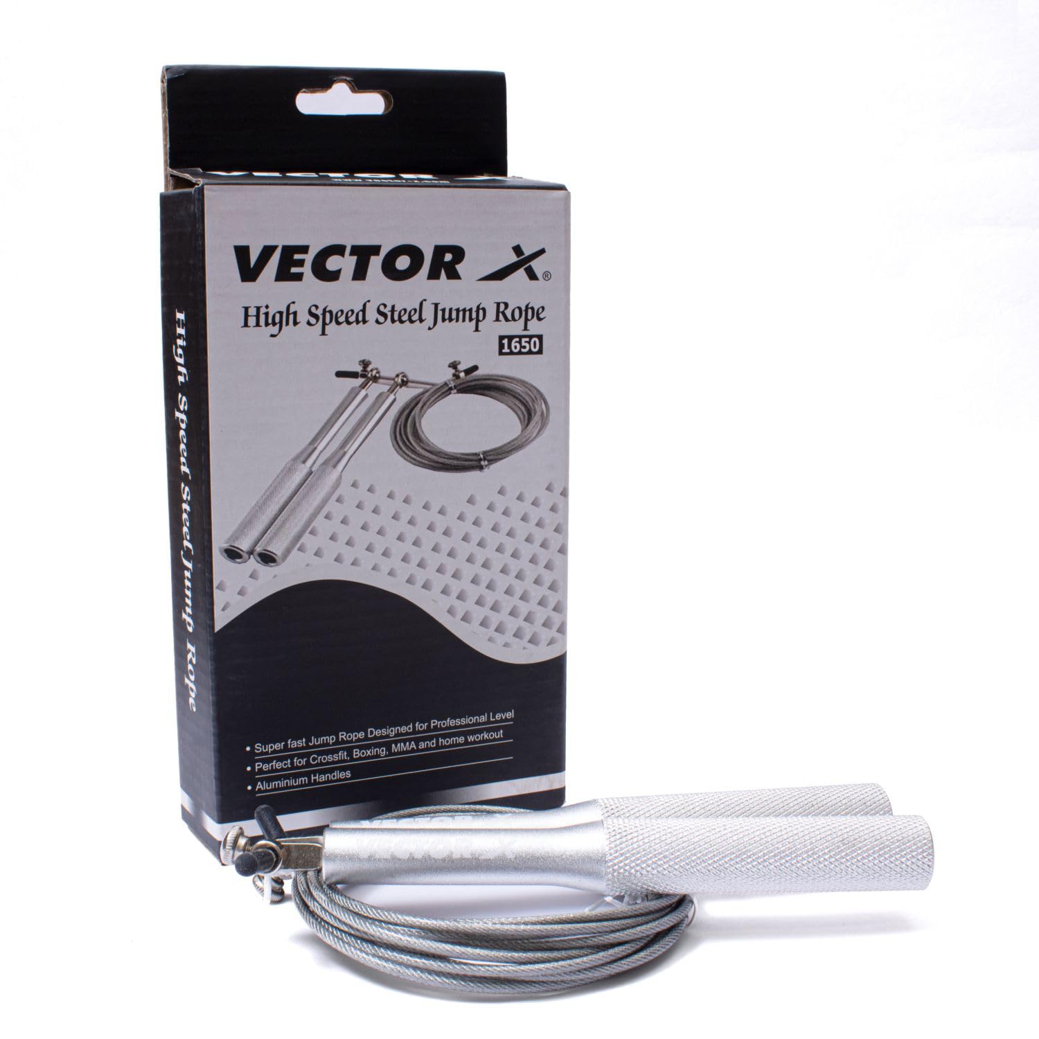 Vector X VXF-1650 High Speed Steel Skipping Rope Weighted Jump Rope Fitness for Women Men, Tangle-Free Skipping Rope