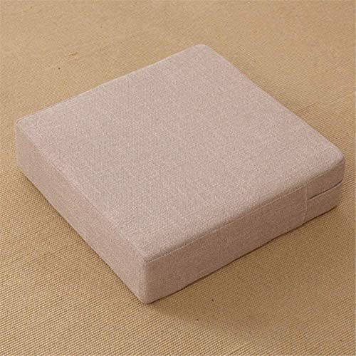 Vm decor Superior Chair Cushion Square Futon Seat Cushion,Janpanese Tatami Cushions Thicken Overstuffed Floor Cushion Yoga Meditation Pad Chair Pad (Color : Cream Size : 40x60x6cm(24x24x2inch))