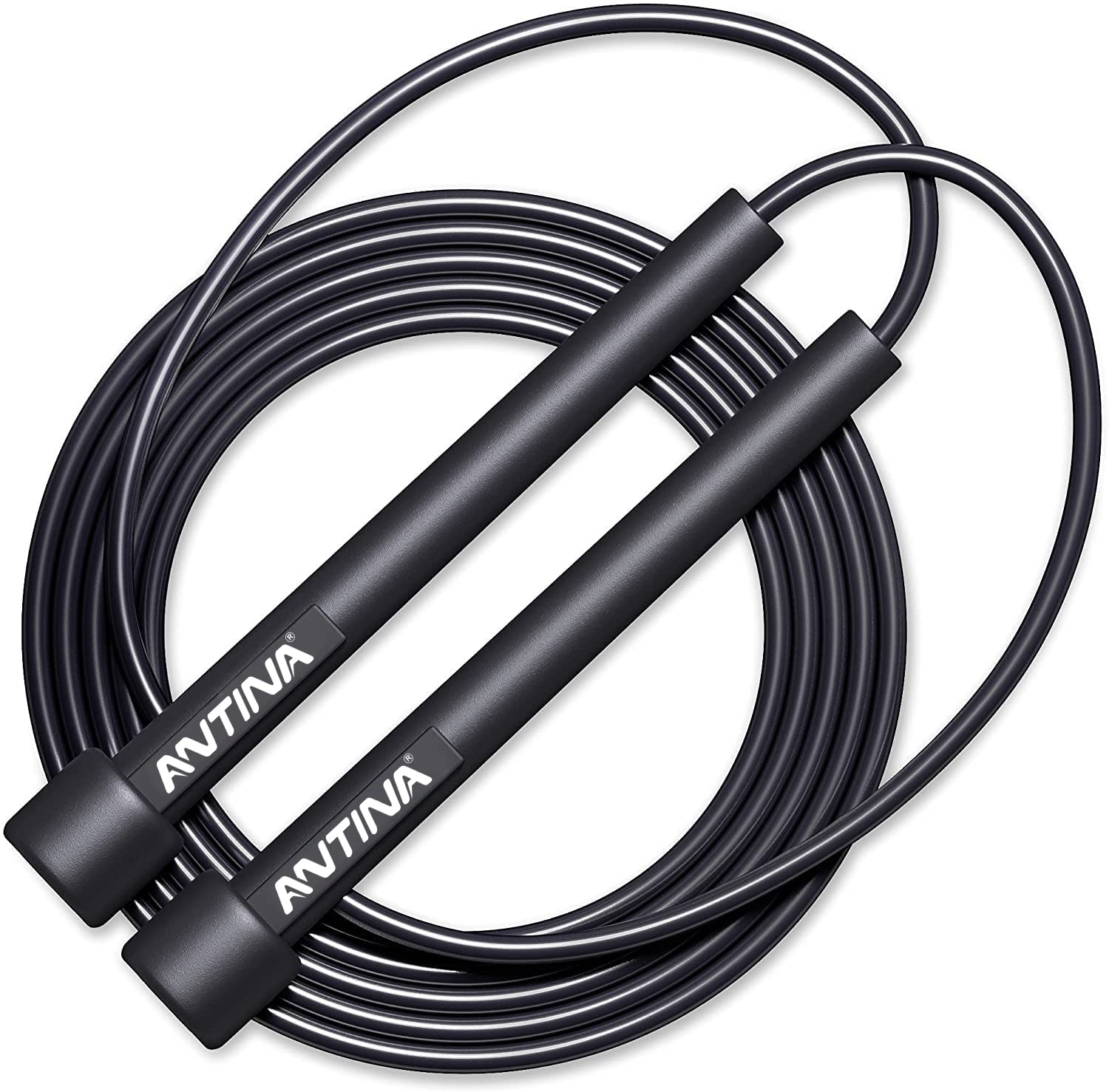 ANTINA Skipping Rope for Men and Women Jumping Rope With Adjustable Height Speed Skipping Rope for Exercise, Gym, Sports Fitness Adjustable Pencil Jump Rope (Black)