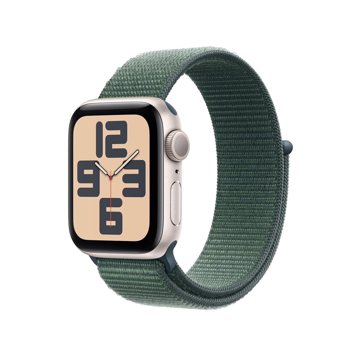 Apple Watch SE (2nd Gen, 2023) [GPS 40mm] Smartwatch with Starlight Aluminum Case with Lake Green Sport Loop. Fitness & Sleep Tracker, Crash Detection, Heart Rate Monitor, Retina Display