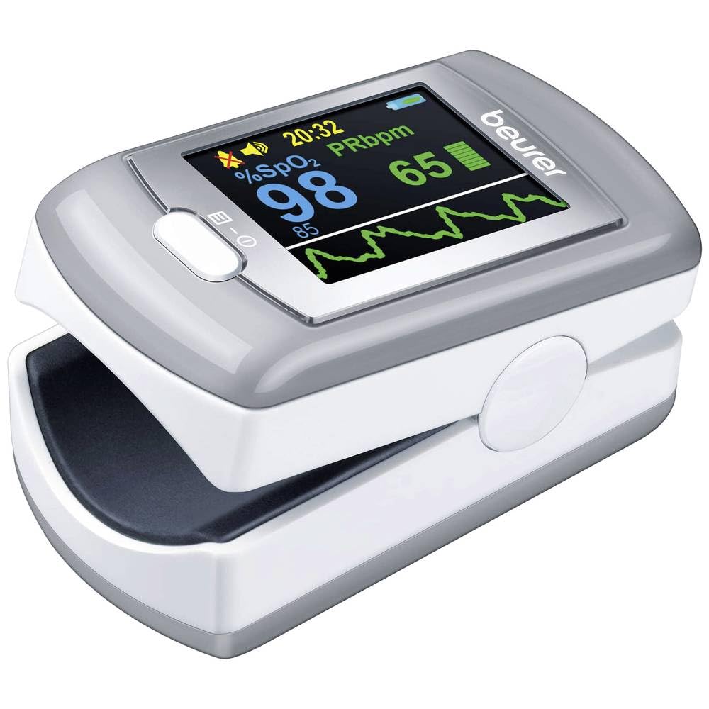 Beurer PO80 Fingertip Pulse Oximeter, Medical Device with 4 Colored Graphic Display Formats, Grey, Connect via USB with German Technology & 5 Years Warranty, 1 Count (Pack of 1) (454.40)