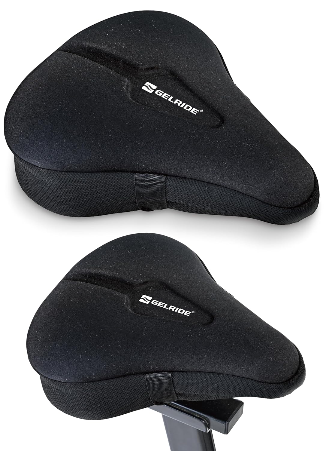 GELRIDE Extra Wide Gel Bicycle Saddle Seat Cushion Cover for Indoor Outdoor Cycling, Exercise Cycle - Soft and Washable, 100% Gel Material, Made in India