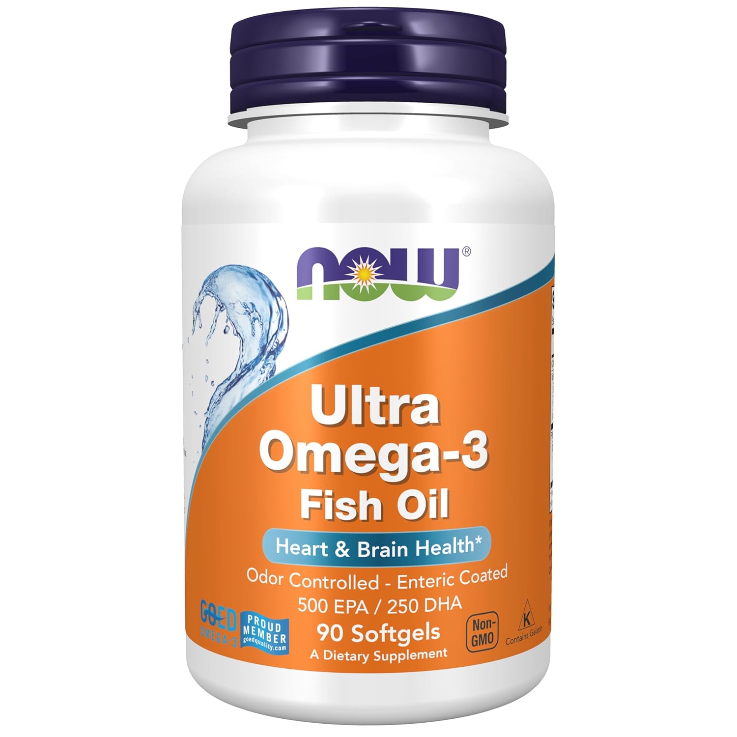 Now Foods Ultra Omega-3 Fish Oil (Non-GMO, Gluten Free, Dairy Free, Dairy Free, Egg Free, Halal, Keto Friendly, Kosher) - Pack of 90 Softgels