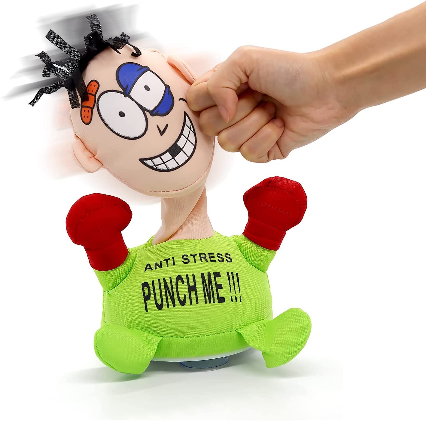 VGRASSP Electric Plush Stress Relief Boxing Desk Toys, Punching Bag Angry Management Doll, Antistress Doll Toy for Adults and Children to Vent Stress Color and Design as Per Stock (Punch Me Doll)